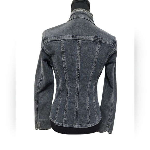 Tahari Denim Jacket Size XS Vintage Jean Chore Jacket - Picture 4 of 10
